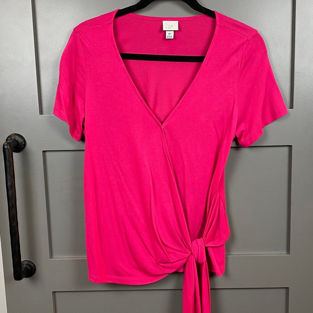 NWOT A New Day Hot Pink Tie Tee
